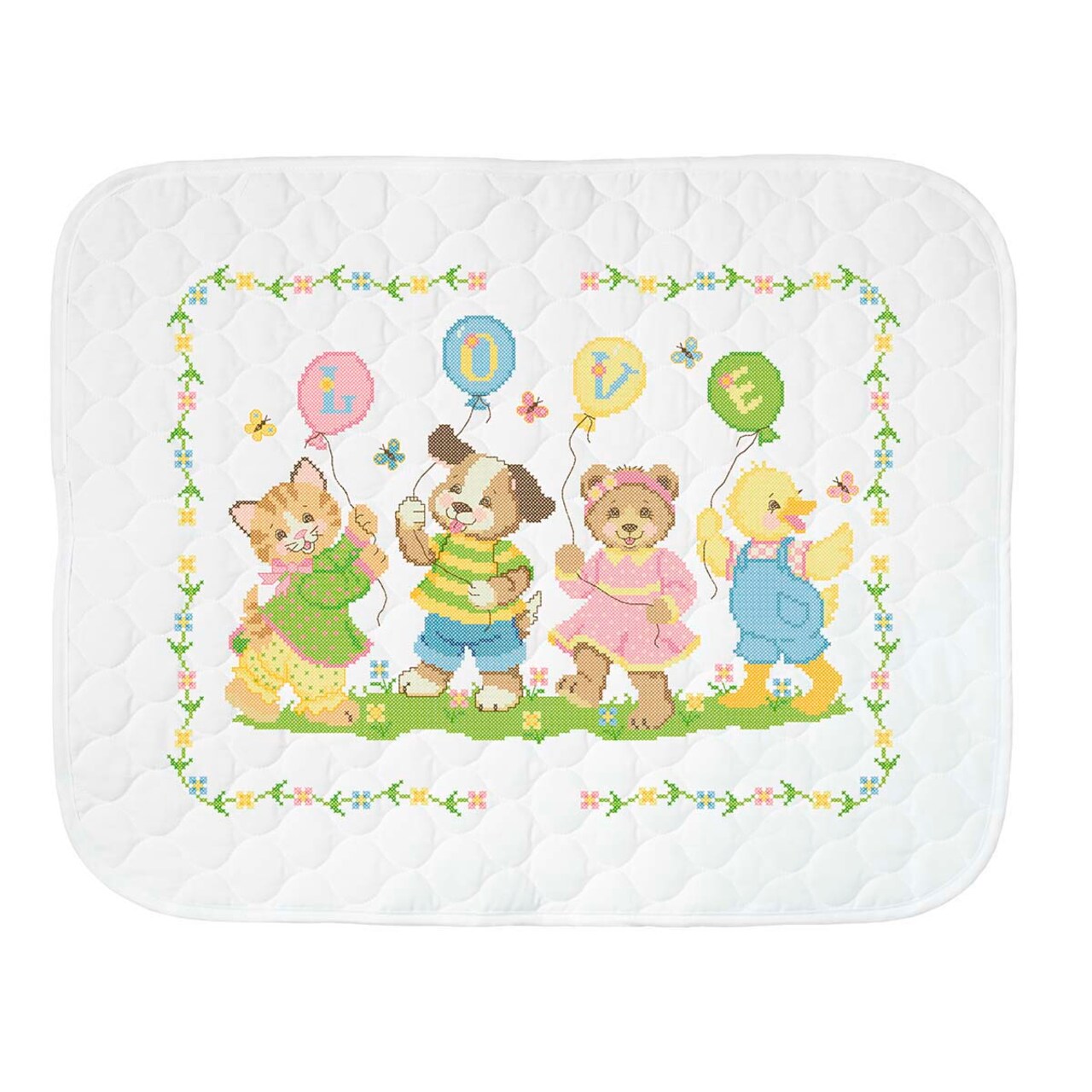 Herrschners Pre-Quilted Little Ones Quilt Stamped Cross-Stitch